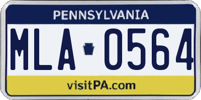 PA license plate MLA0564