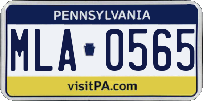 PA license plate MLA0565