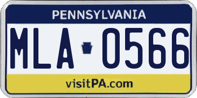 PA license plate MLA0566