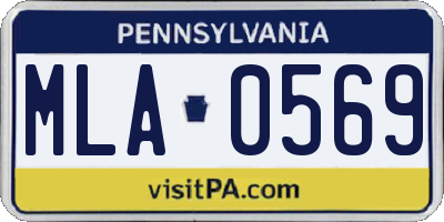 PA license plate MLA0569
