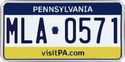 PA license plate MLA0571