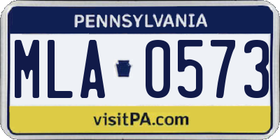 PA license plate MLA0573
