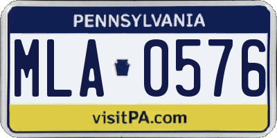 PA license plate MLA0576