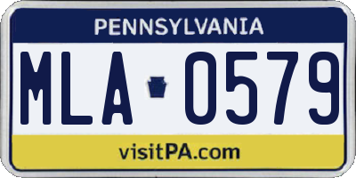 PA license plate MLA0579