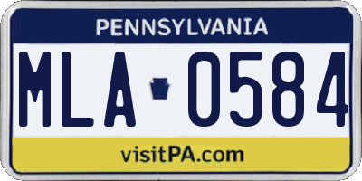 PA license plate MLA0584