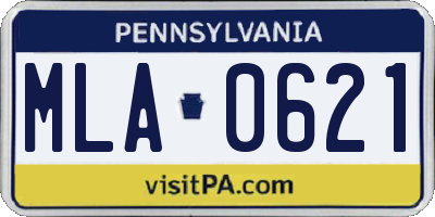 PA license plate MLA0621