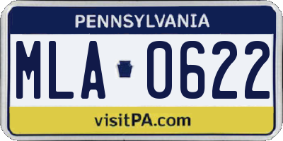 PA license plate MLA0622