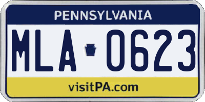 PA license plate MLA0623