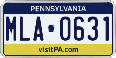 PA license plate MLA0631