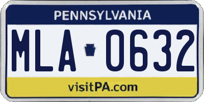 PA license plate MLA0632