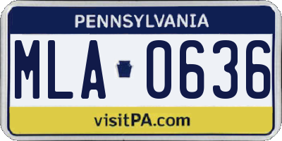 PA license plate MLA0636