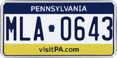 PA license plate MLA0643