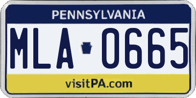 PA license plate MLA0665