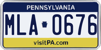 PA license plate MLA0676
