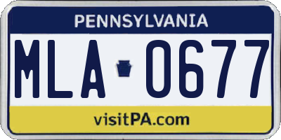 PA license plate MLA0677