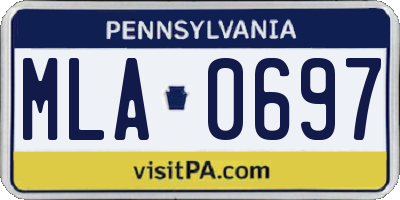 PA license plate MLA0697