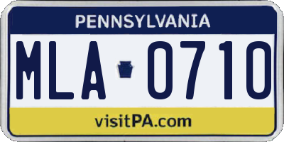PA license plate MLA0710