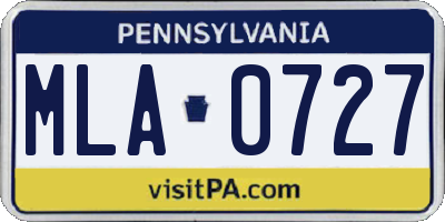 PA license plate MLA0727