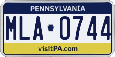 PA license plate MLA0744