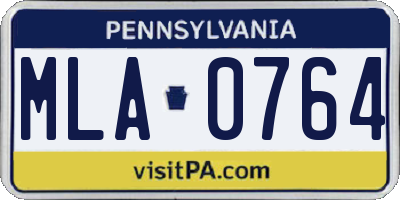 PA license plate MLA0764