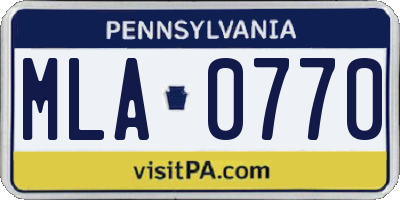 PA license plate MLA0770