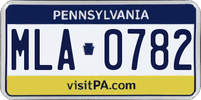 PA license plate MLA0782