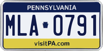 PA license plate MLA0791