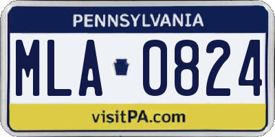 PA license plate MLA0824