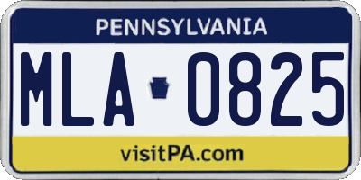 PA license plate MLA0825