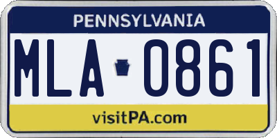 PA license plate MLA0861