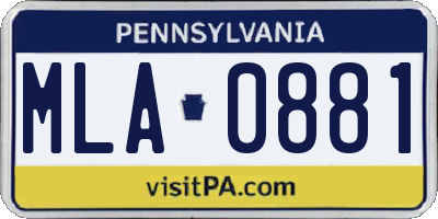 PA license plate MLA0881