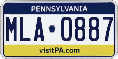 PA license plate MLA0887