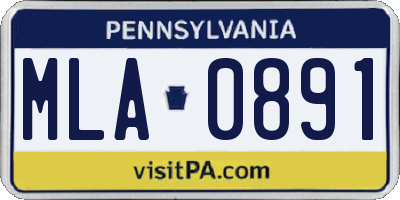 PA license plate MLA0891