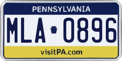 PA license plate MLA0896