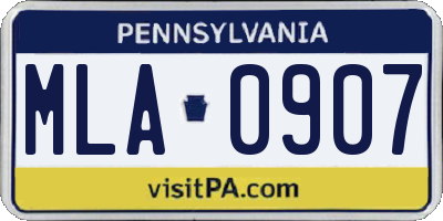 PA license plate MLA0907