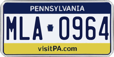 PA license plate MLA0964