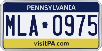 PA license plate MLA0975