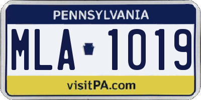 PA license plate MLA1019