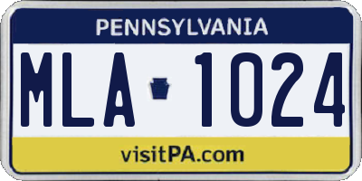 PA license plate MLA1024