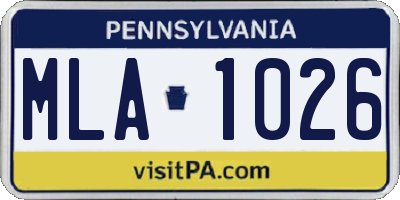 PA license plate MLA1026
