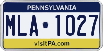 PA license plate MLA1027