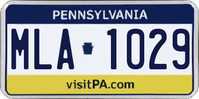 PA license plate MLA1029
