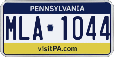 PA license plate MLA1044