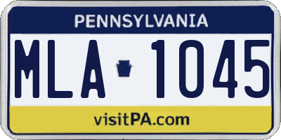 PA license plate MLA1045