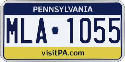 PA license plate MLA1055