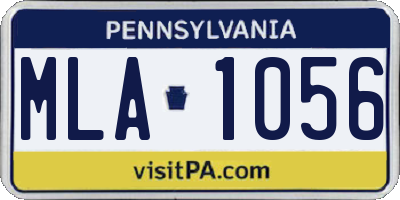 PA license plate MLA1056