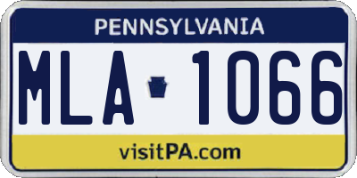 PA license plate MLA1066