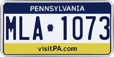 PA license plate MLA1073