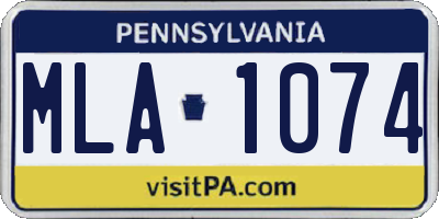 PA license plate MLA1074
