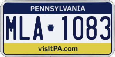 PA license plate MLA1083